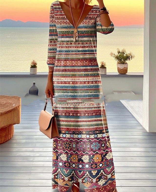 A-Line Dresses- Women's Vintage A-Line Maxi Dress Perfect for Summer Soirees- No 2 Color- Chuzko Women Clothing