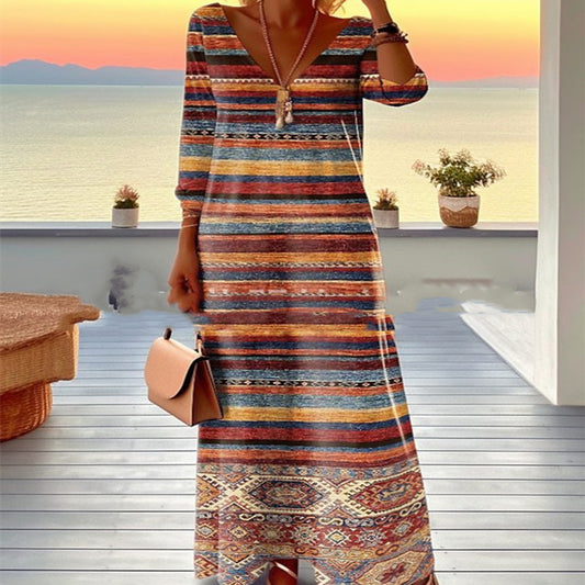 A-Line Dresses- Women's Vintage A-Line Maxi Dress Perfect for Summer Soirees- No 1 Color- Chuzko Women Clothing