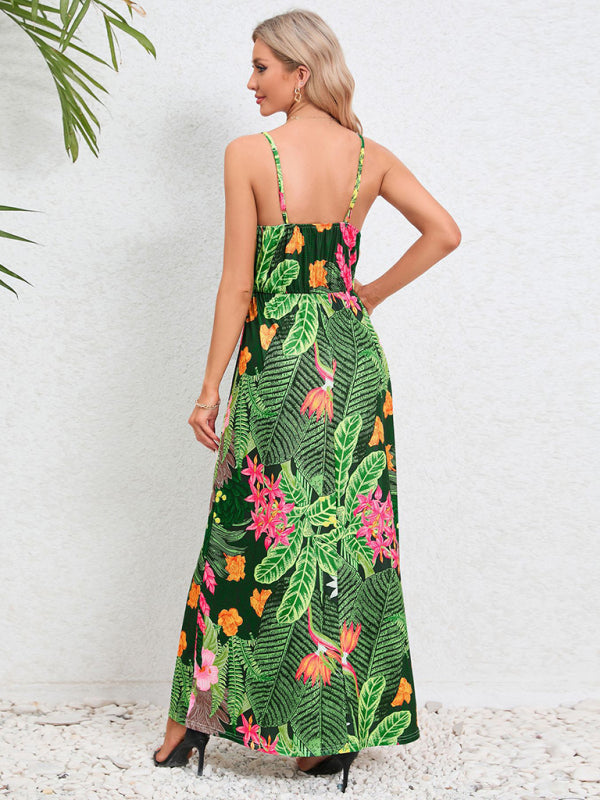 Garden Party Women's Cami Maxi Dress with Tropical Print