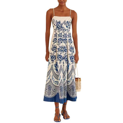 Summer Blues Cami Maxi Dress in Fit & Flare