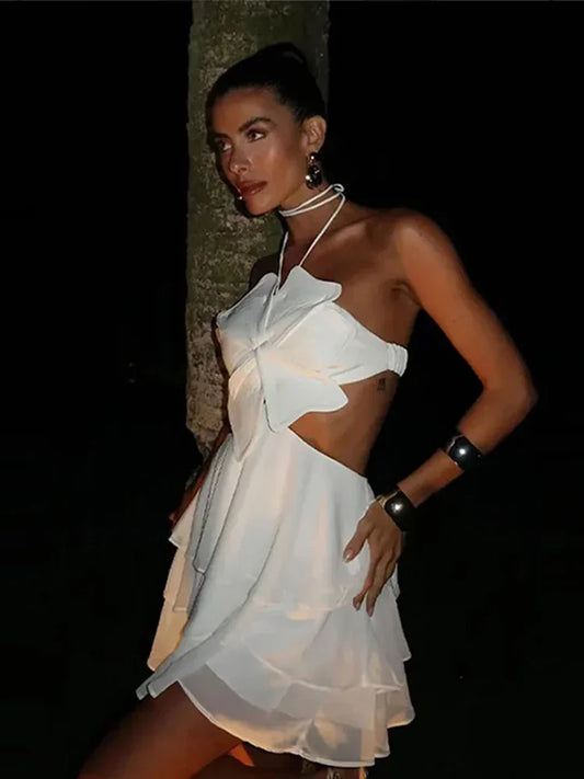 Summer Strapless A-Line Cocktail Dress for Beach Parties