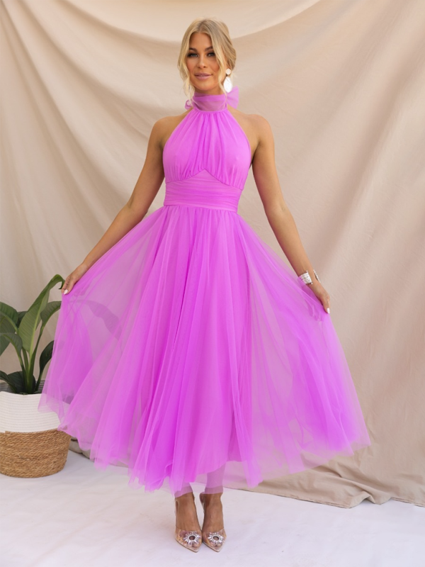 Women's Fit & Flare Tulle Dress for Wedding Receptions