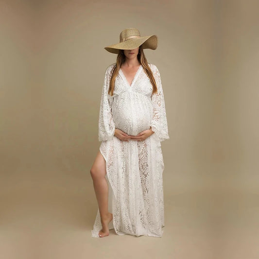 Maternity Dresses- Vintage Lace Maternity Dress for Artistic Photo Shoots- - Chuzko Women Clothing