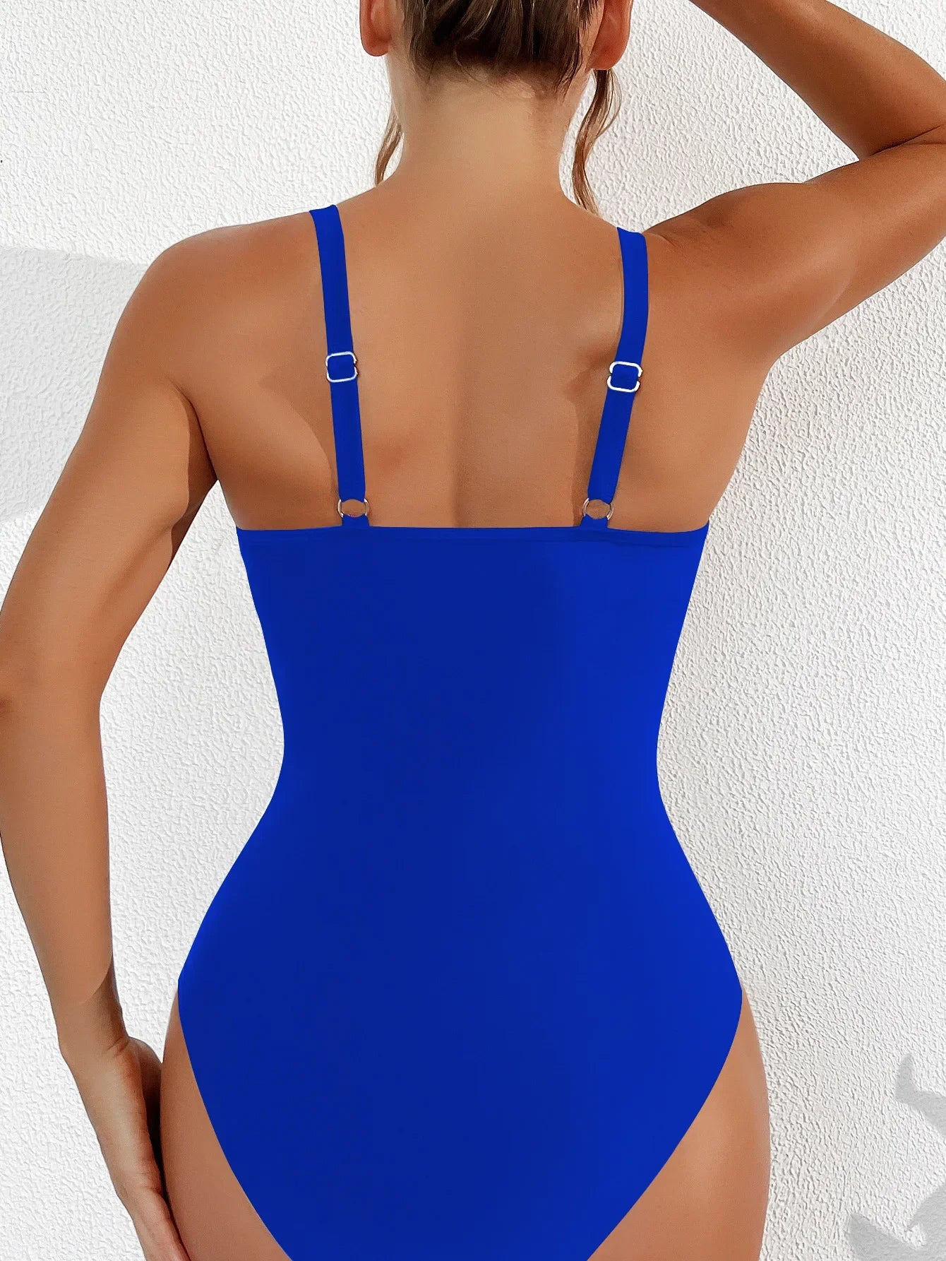 Swimwear- Exotic allure Women's Mesh Accent Animal Print One-Piece Plunge Swimsuit- - Chuzko Women Clothing