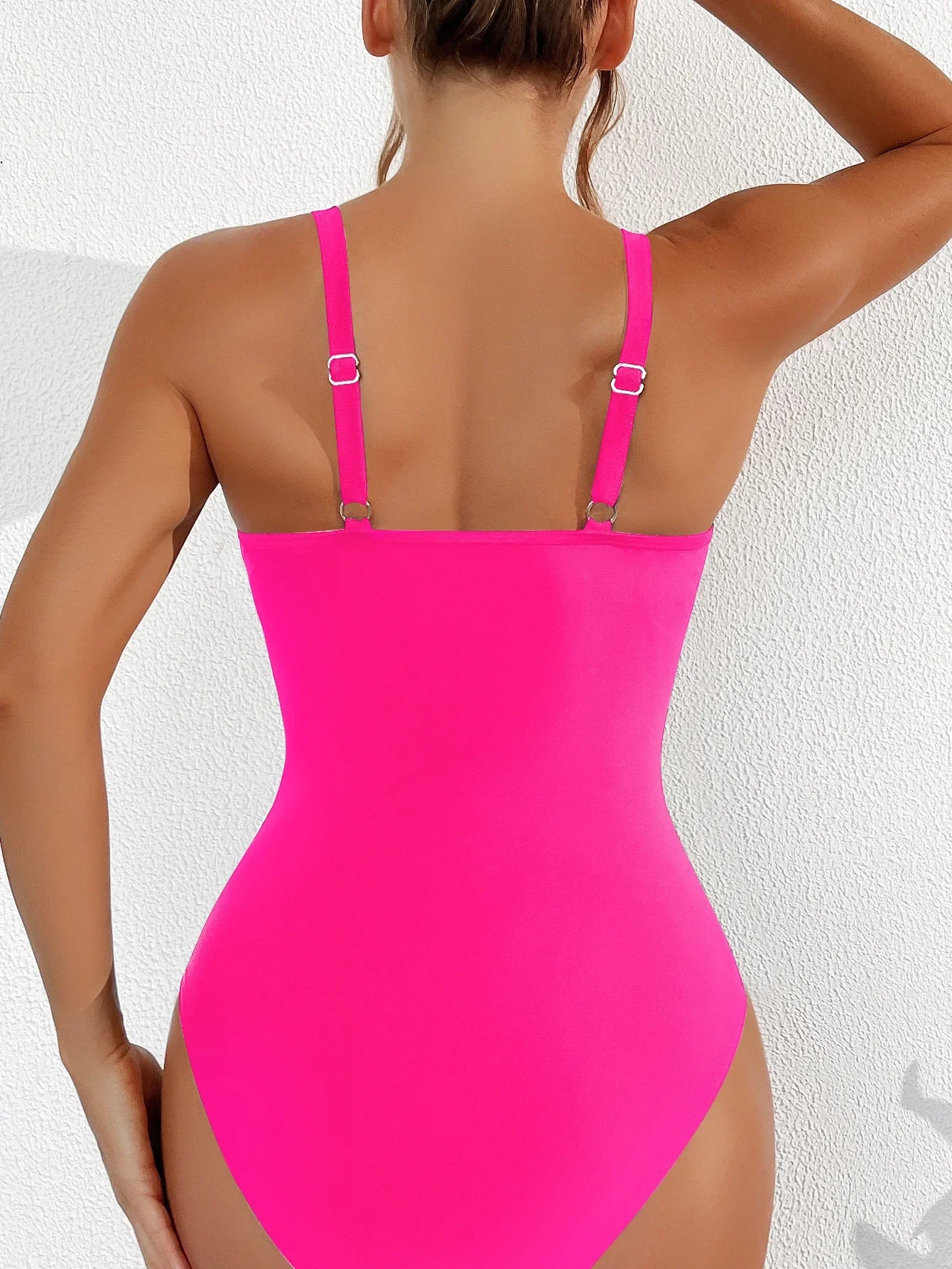 Swimwear- Exotic allure Women's Mesh Accent Animal Print One-Piece Plunge Swimsuit- - Chuzko Women Clothing