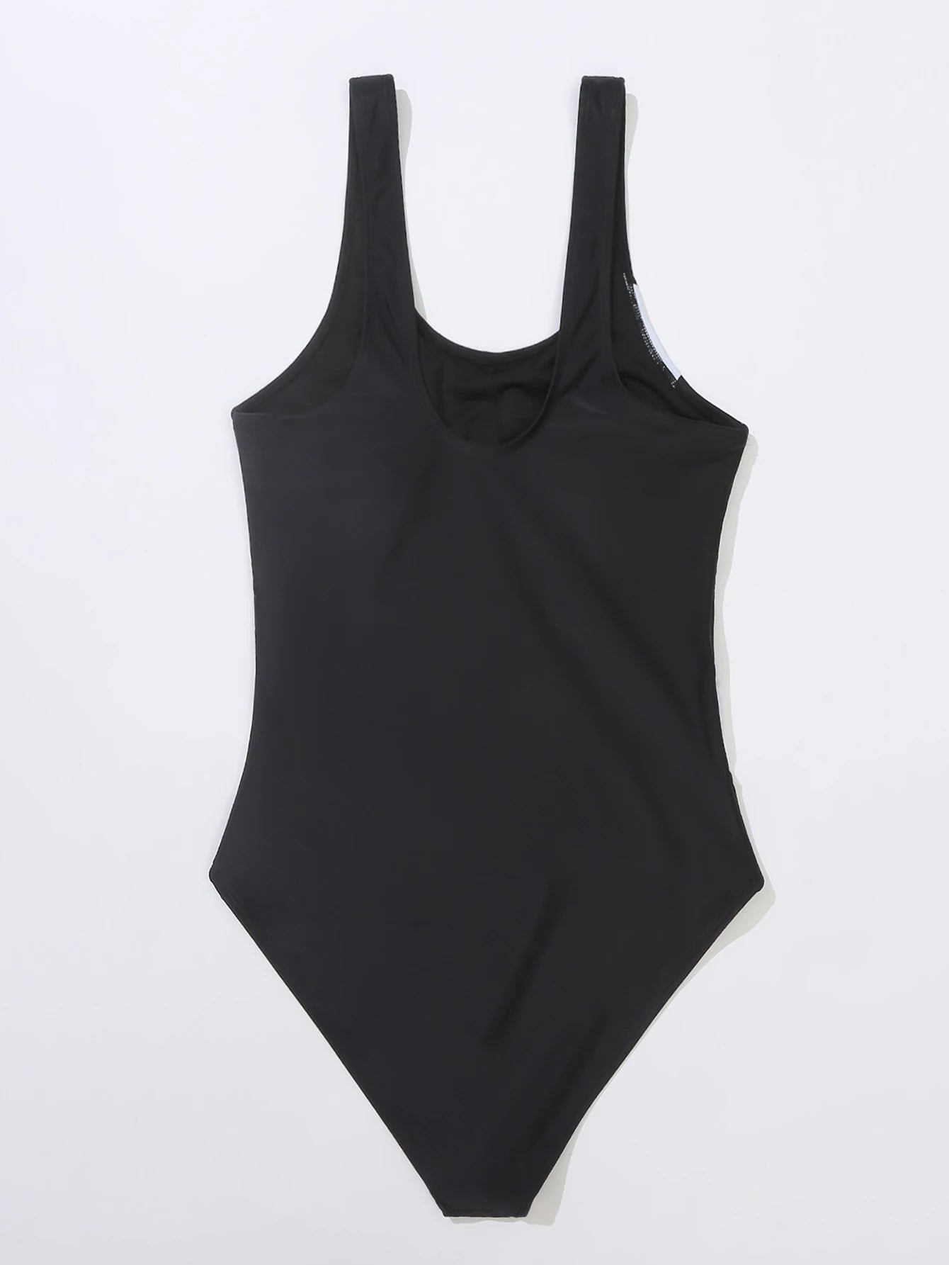Swimwear- Women's Asymmetric Contrast One-Piece Swimsuit with Wire-Free Support- - Chuzko Women Clothing