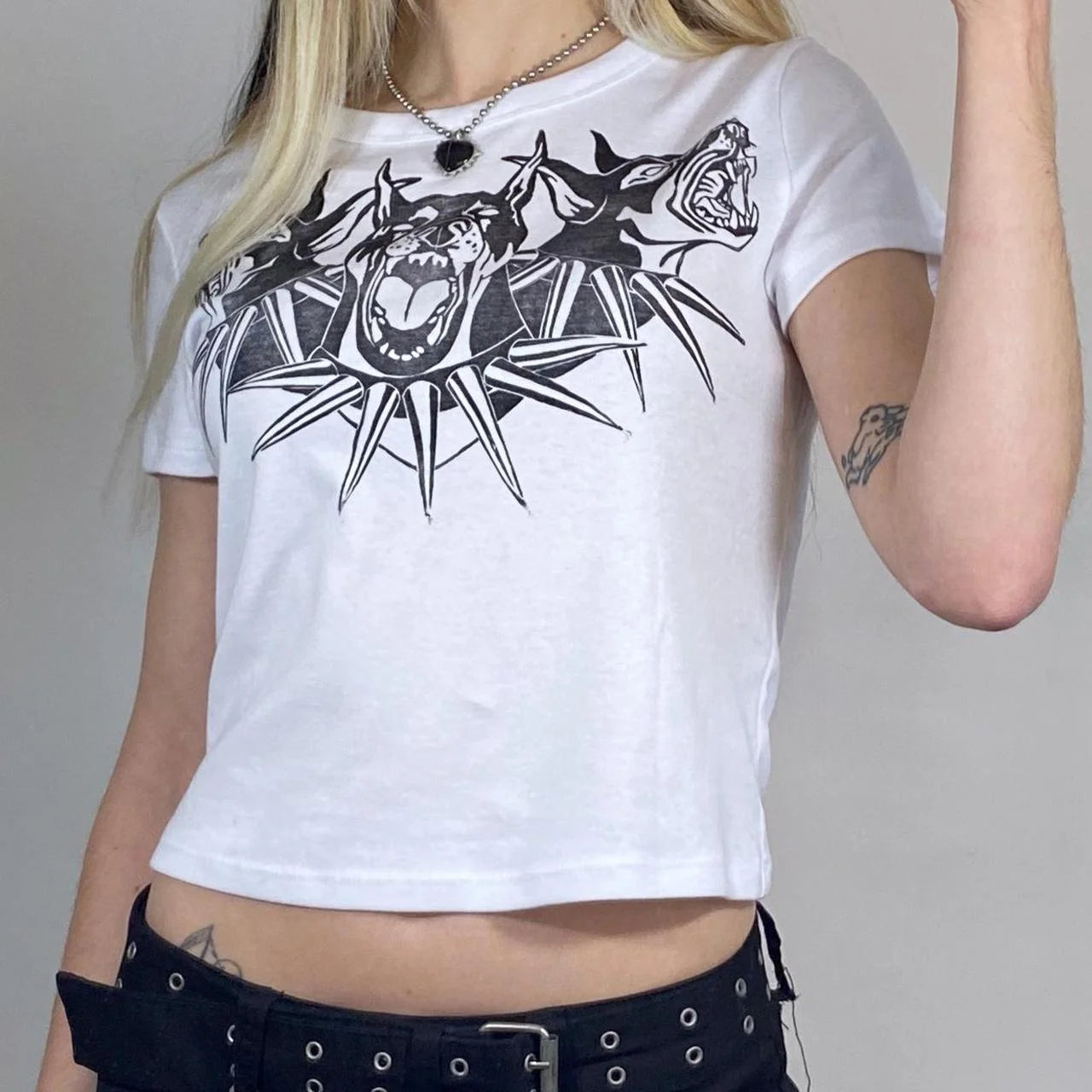 Women's Crop Tee with Edgy Graphic Print
