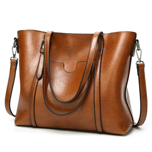 Tote Bags- Multi-functional Tote Bag in Faux Leather- - Chuzko Women Clothing