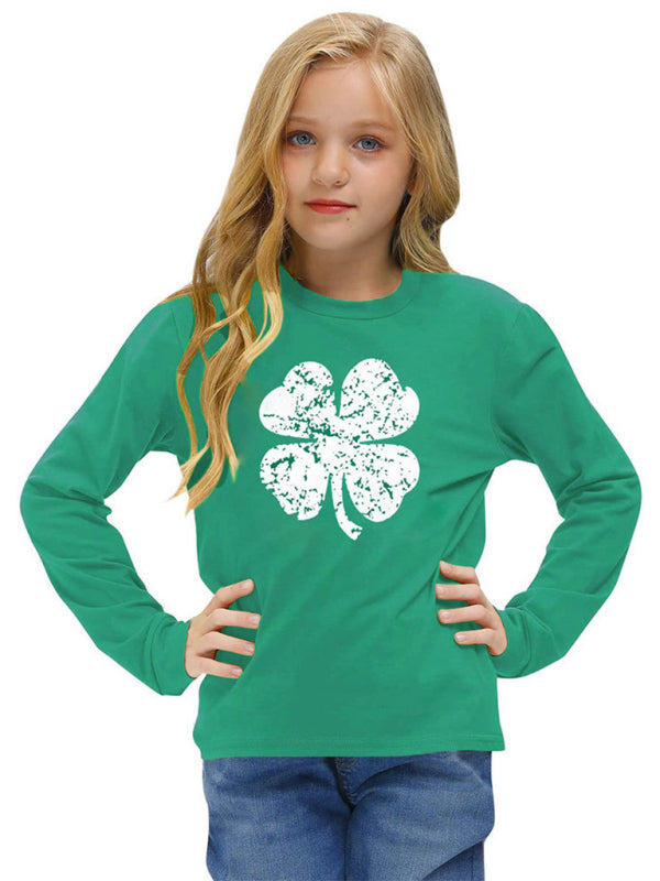 Kids Sweatshirts- Kids' St. Paddy's Day Sweatshirt 1-10 Years- Green- Chuzko Women Clothing