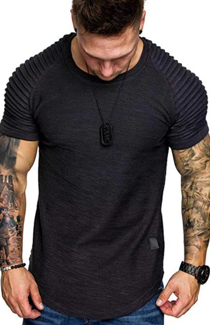 T-Shirts- Athletic Essential Solid Muscle Tee for Men's Gym Workouts- Chuzko Women Clothing