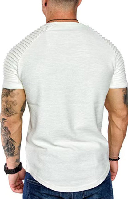 T-Shirts- Athletic Essential Solid Muscle Tee for Men's Gym Workouts- Chuzko Women Clothing