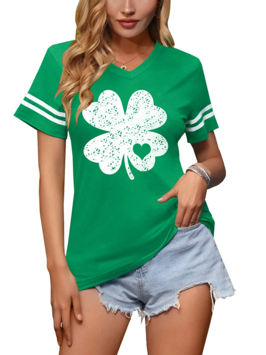 Tees- Sporty Women's Tee for St. Patrick's Day- Green- Chuzko Women Clothing