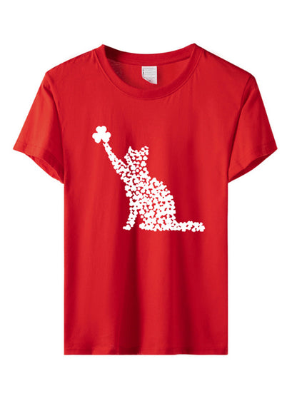 Tees- Women's St. Paddy's Day Luck Tee- Red- Chuzko Women Clothing