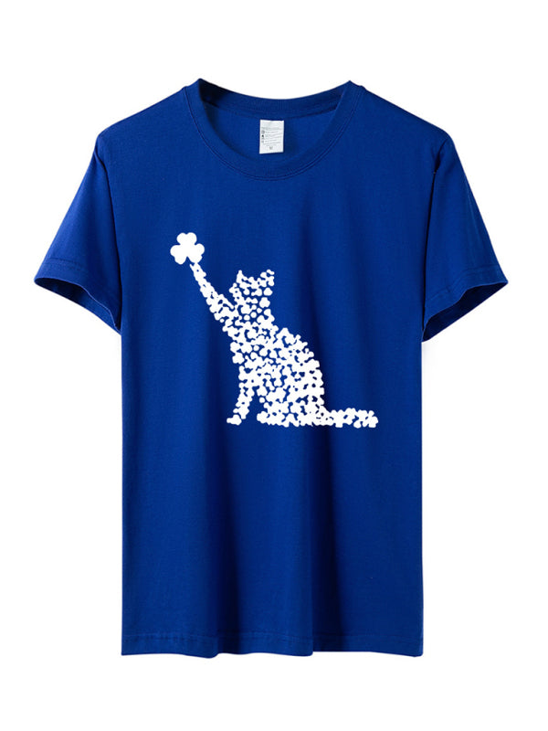 Tees- Women's St. Paddy's Day Luck Tee- Royal blue- Chuzko Women Clothing