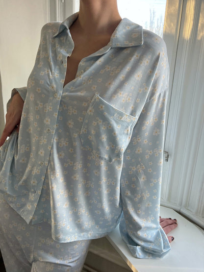 Women’s Pajamas Oversized Set Long Sleeve Shirt and Pants Pajamas Set - Chuzko Women Clothing