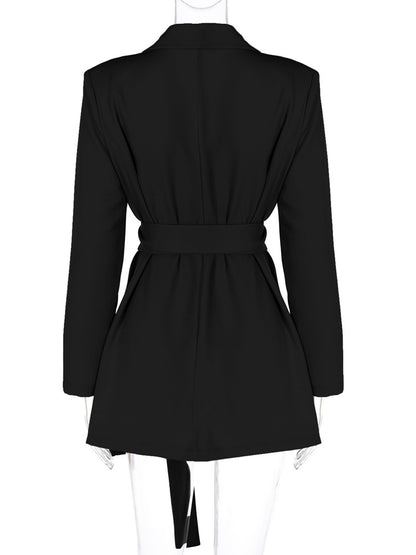 Long Sleeve Plunging Wrap Mini Dress for Wedding Cocktails