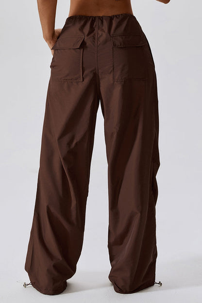 Solid Parachute Cargo Trousers - Pants Trousers - Chuzko Women Clothing