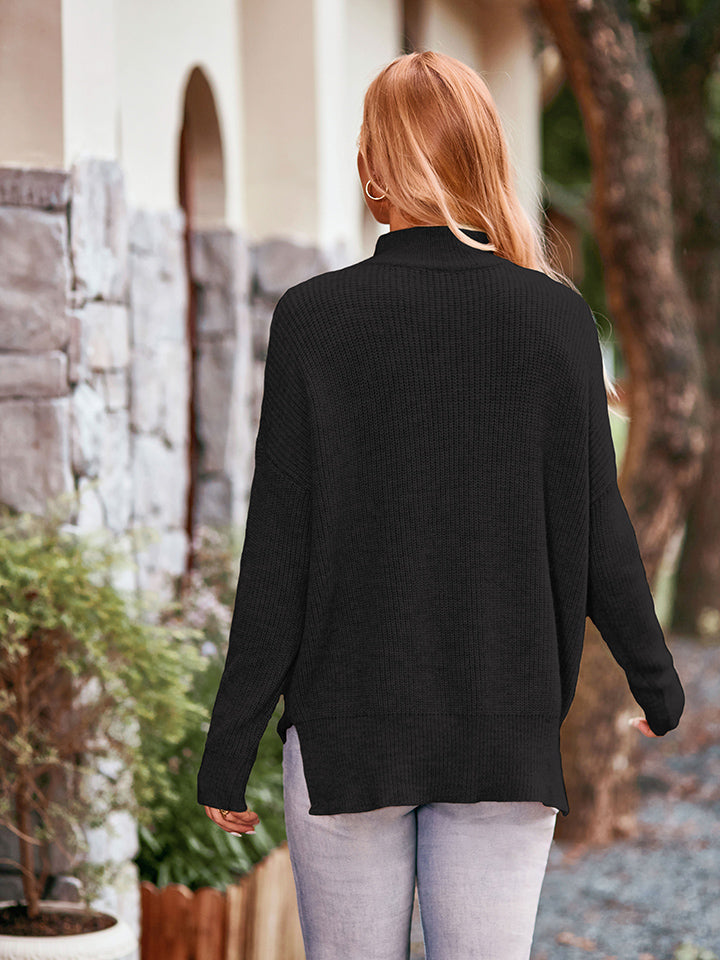 Winter's Cozy Mock Neck Sweater - Trendy Threads Winter Edition Sweaters - Chuzko Women Clothing