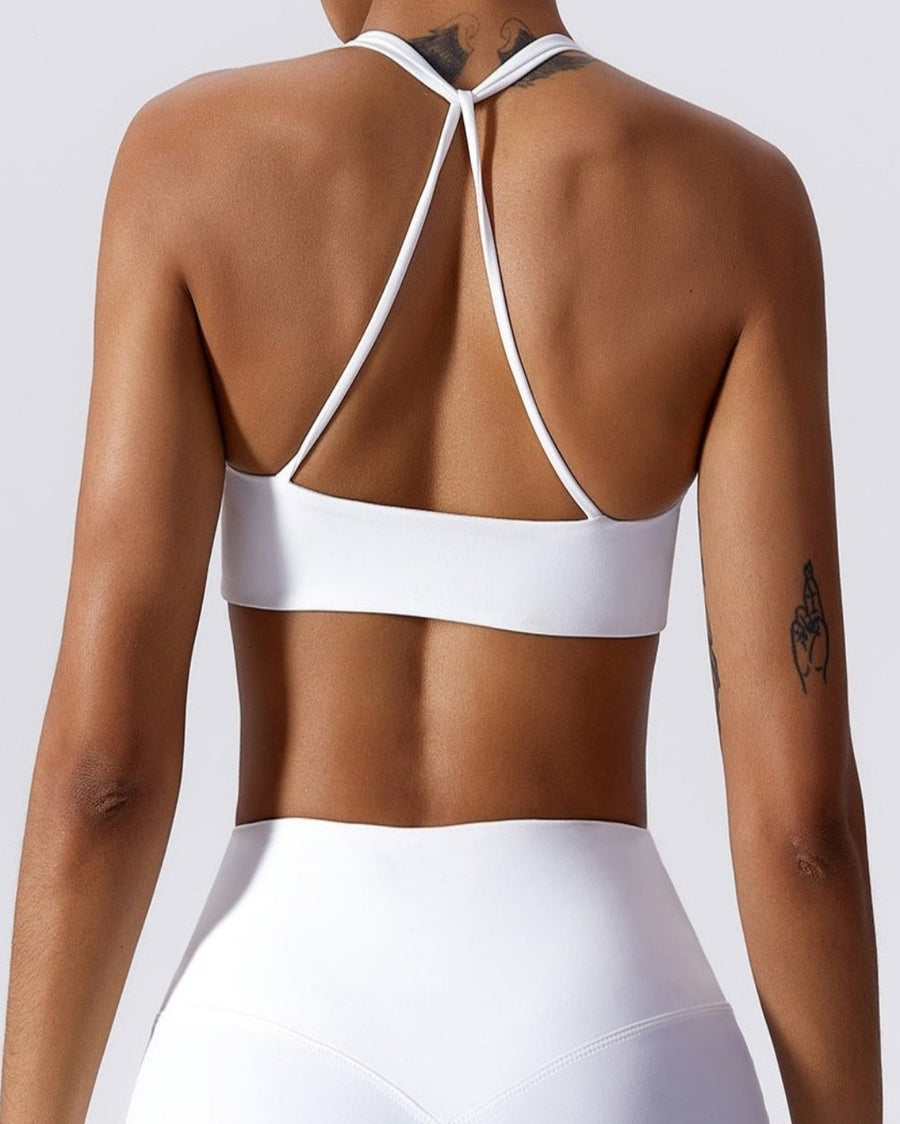 Solid Backless Push-up Sporty Bra Sporty Bra - Chuzko Women Clothing