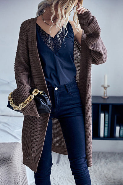 Oversized Knit Long Sweater Cardigan - Slouchy Coat Long Cardigans - Chuzko Women Clothing