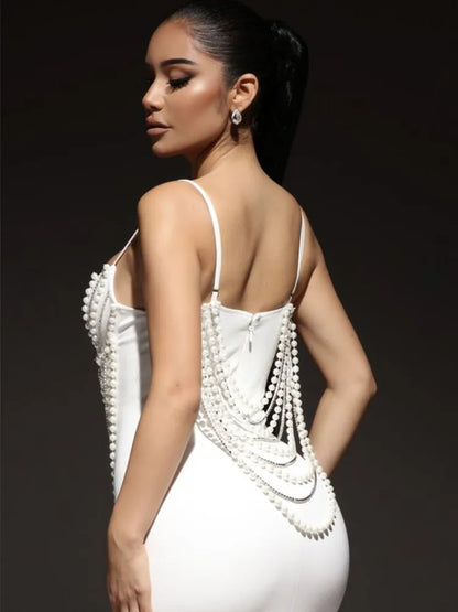 Pearl-Embellished Dress for Exclusive Events