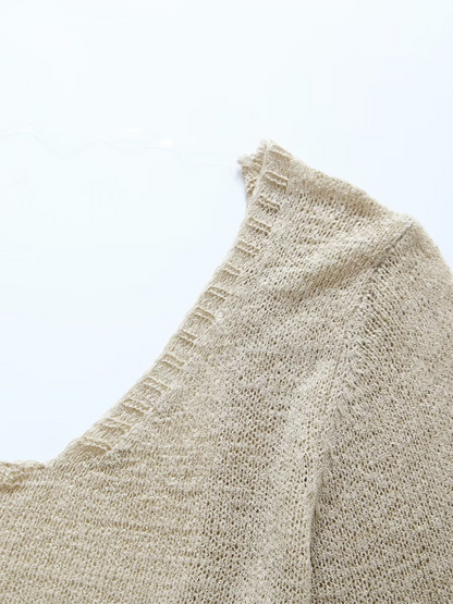 Breezy Beach Robe cache-cœur en tricot dos nu pour femme