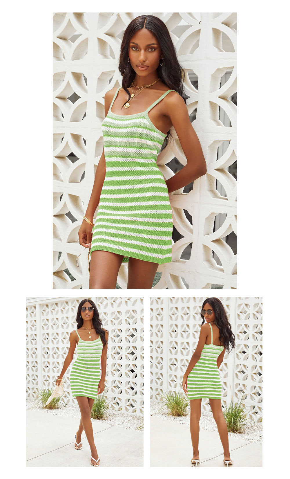 Beach Dresses- Summer Vacay Knitting Sheath Beach Dress- - Chuzko Women Clothing