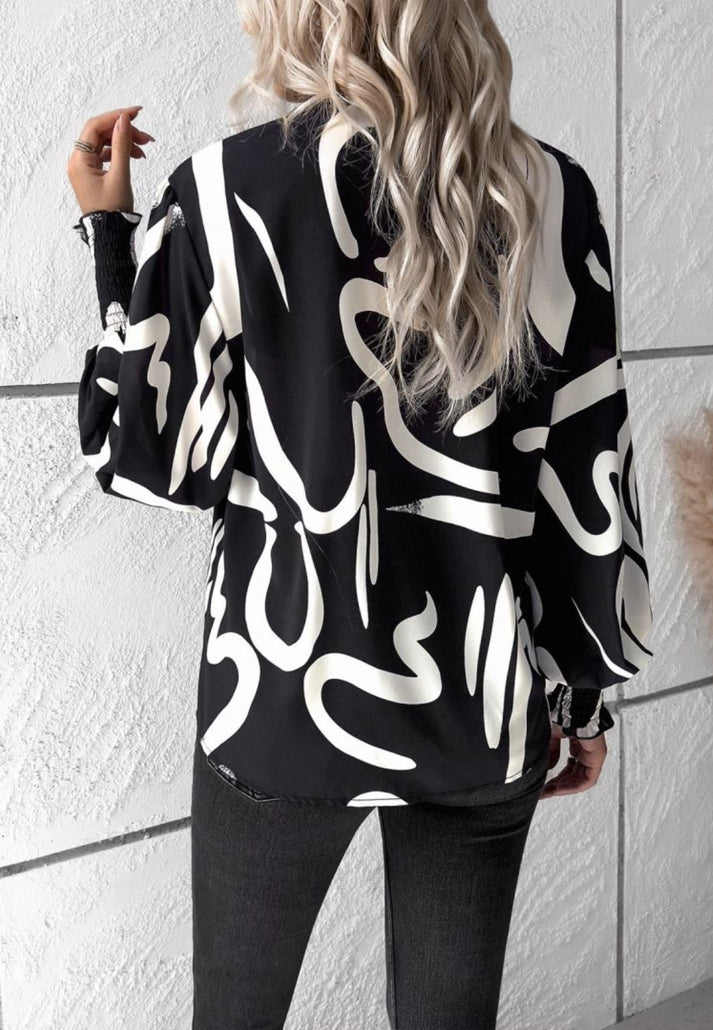 Long Sleeve Floral Print Blouse | Elegant Button-Up Shirt
