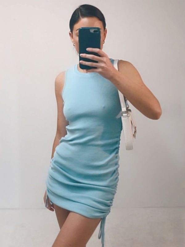 Women's Ruched Bodycon Tank Dress for Summer