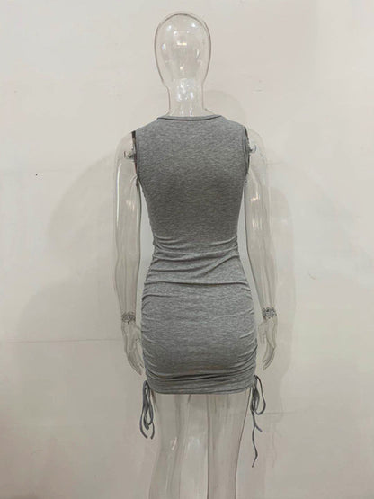 Women's Ruched Bodycon Tank Dress for Summer