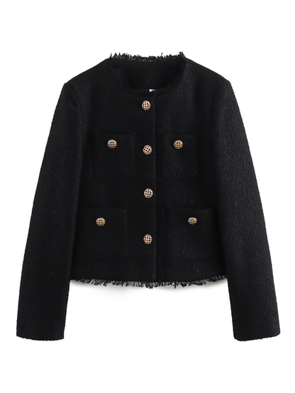 Bouclé Jackets- Elegant Bouclé Jacket – Your Go-To for Every Season- - Chuzko Women Clothing