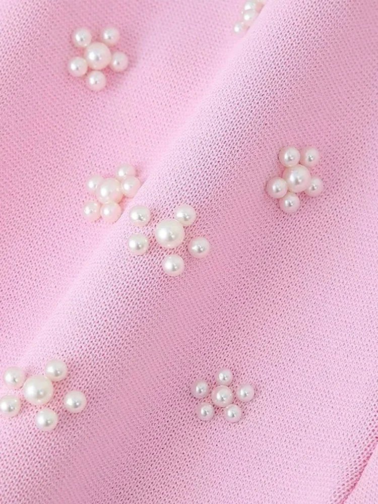 Cami Dresses- Floral Beaded Pearls Summer Sundress- - Chuzko Women Clothing