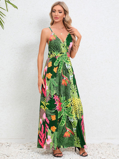 Garden Party – Camisole-Maxikleid mit tropischem Print für Damen