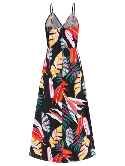 Garden Party Women's Cami Maxi Dress with Tropical Print