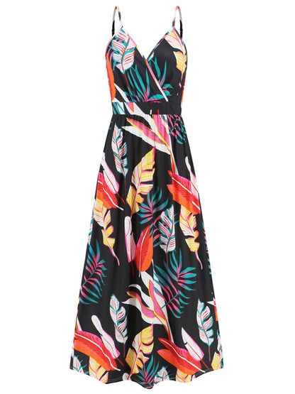 Garden Party Women's Cami Maxi Dress with Tropical Print