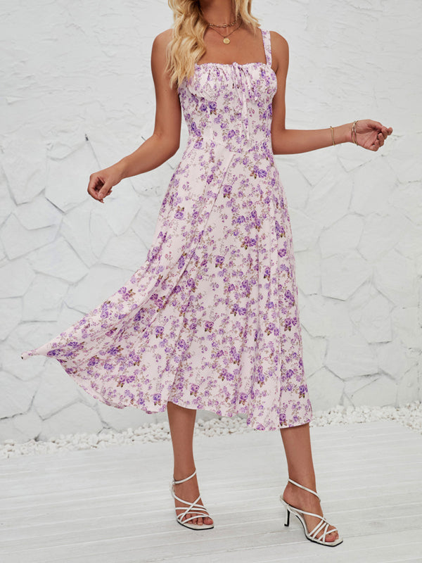 Cami Dresses- Summer Garden Parties Floral A-Line Midi Dress- Pattern4- Chuzko Women Clothing