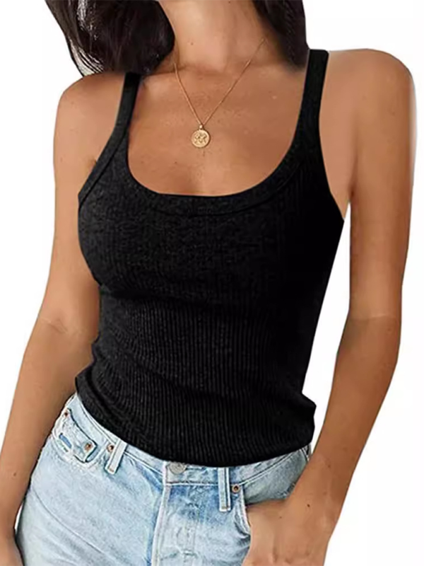 Camis- Essential Women's Ribbed Cami Crop Tank Top- - Chuzko Women Clothing