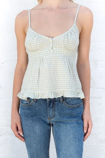 Solid Peplum Cami Top for Summer Outings