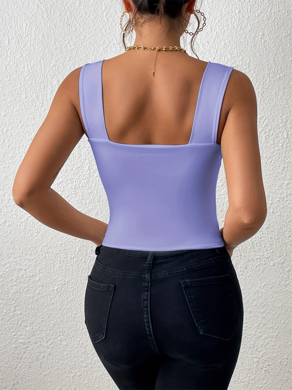 Slim Fit Square Neck Cami - Women's Essential Crop Top