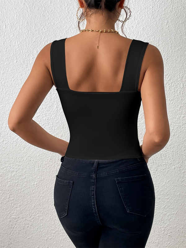 Slim Fit Camisole mit eckigem Ausschnitt - Essential Crop Top für Damen