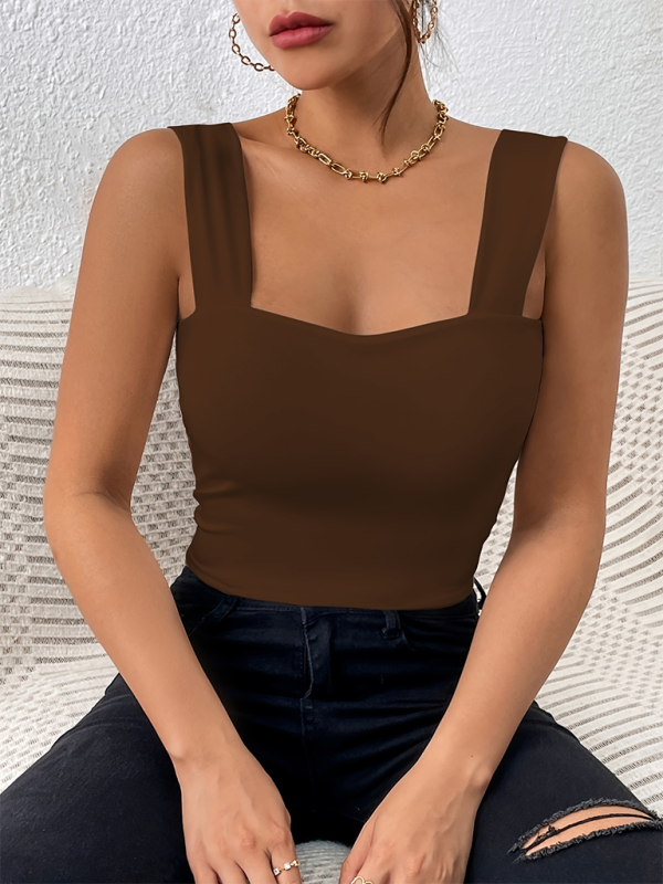 Slim Fit Square Neck Cami - Women's Essential Crop Top