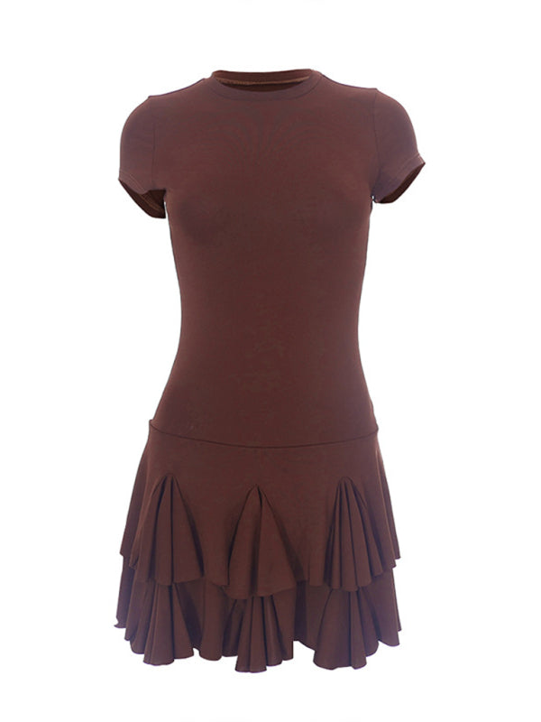 Fit &amp; Flare-T-Shirt-Kleid mit tiefer Taille für lässigen Chic im Frühling