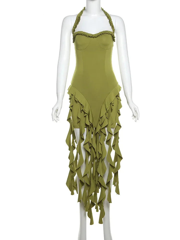 Cascading Ruffle Party Dress for Summer Festivals