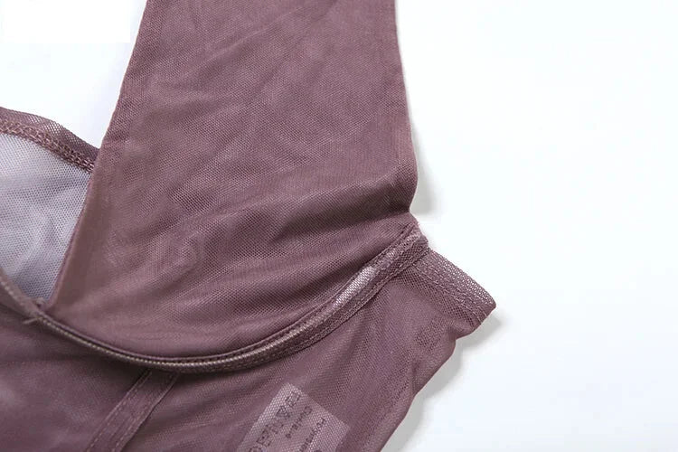 Women's Mesh Halter Crop Top & High-Low Skirt Duo - Denim Print Clubwear