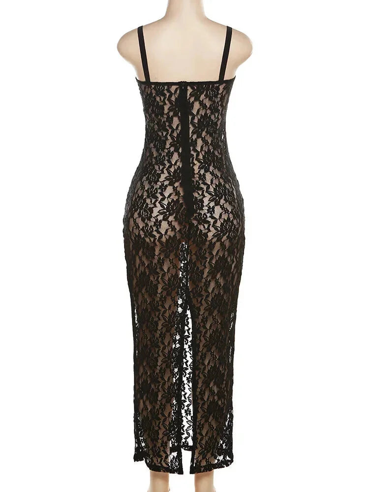 Midnight Lace Elegance Mermaid Dress - Sweetheart Perfect for Clubbing