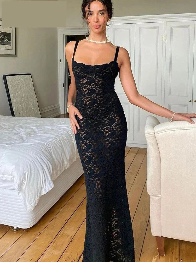 Midnight Lace Elegance Mermaid Dress - Sweetheart Perfect for Clubbing