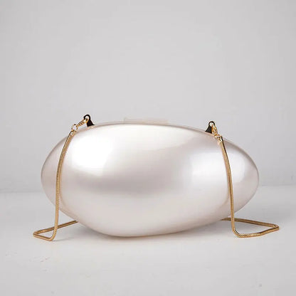 Clutches- Pearl Clutch for Weddings - Shell-Shaped Purse for Party & Cocktail Events- - Chuzko Women Clothing