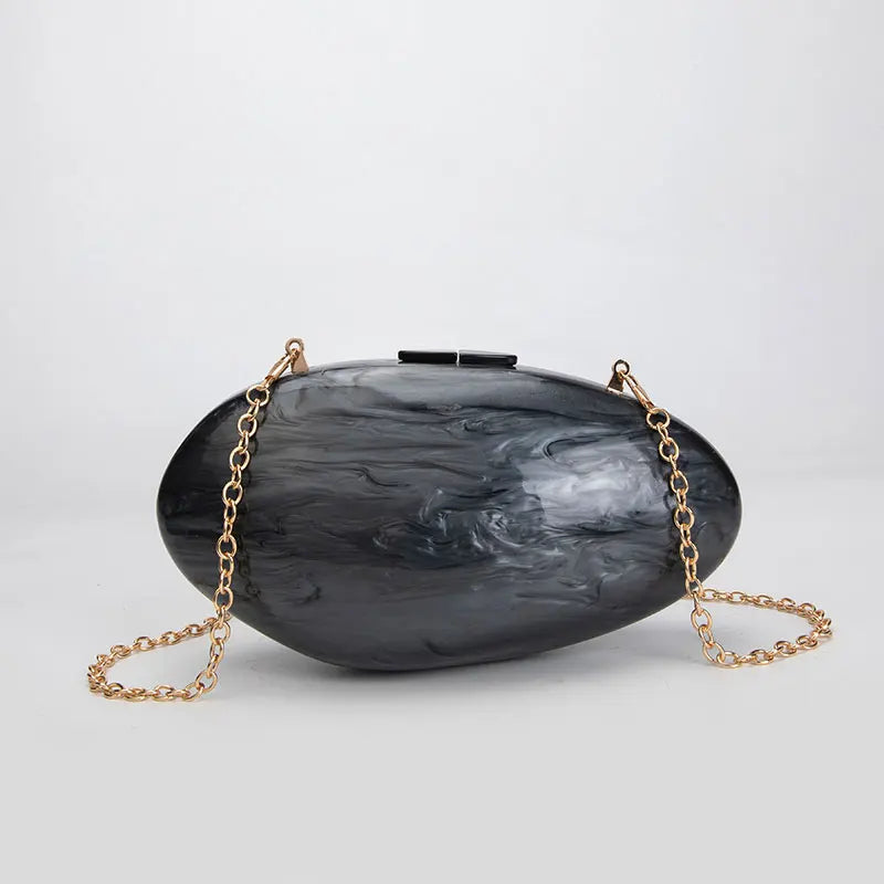Clutches- Pearl Clutch for Weddings - Shell-Shaped Purse for Party & Cocktail Events- Black- Chuzko Women Clothing