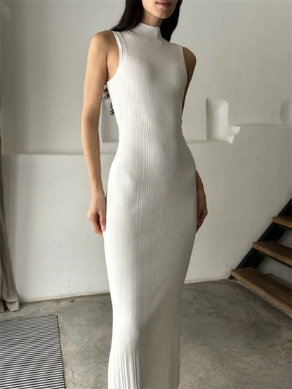 Cocktail Dresses- Elegant Form-Fitting Dress for Versatile Occasions- White- Chuzko Women Clothing