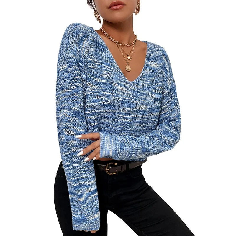 Trendy Fall Crop Soft Knit Sweater - Mix & Match with Any Outfit Sweaters - Chuzko Women Clothing